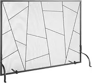 VEVOR Fireplace Screen Single Panel, Sturdy Iron Mesh Fireplace Screen, 90.6(L) x72(H) CM Spark Guard Cover, Simple Installation, Free Standing Fire Fence Grate for Living Room Home Decor Modern