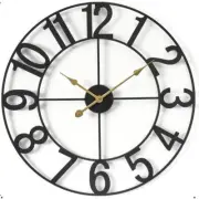 Sorbus Wall Clock 12 in. Black Metal Analog Classic Numeral Design Decorative