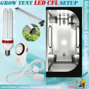 Hydroponics Grow Tent Setup Full Spectrum LED CFL Dual Grow Light Timer Kit
