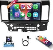 2+64G Android Car Stereo for Mitsubishi Lancer 2008-2017 with Wireless Carplay Android Auto Car Radio, 10.1'' Head Unit Touch Screen with Mirror Link WiFi GPS Bluetooth FM/RDS EQ Backup Camera SWC