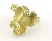Ring Elephant Adjustable Ring Bezel - Raw brass (18mm 8US inner size 3185