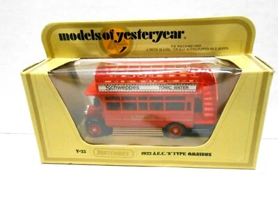 1978 Matchbox Models of Yesteryear 1922 AEC S Type Red Schweppes Omnibus Y-23