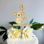 Wooden Personalised Koala Cake Topper | Childrens Animal Birthday Party Food