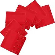 [SAFIGLE] 6pcs Bra Extenders For Women Adjustable Back Bra Strap Clip Elastic Comfortable Elastic Extension Strap Buckle for Lady Underwear Bustiers Red
