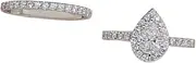 Womens Rings Set Water Drop Silver Cubic Zirconia Bridal Rhinestone Engagement Ring Full Diamond Zirconia Solitaire Ring 5 11 Note Ring