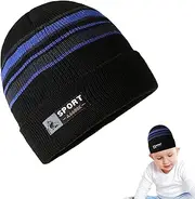PUCHEN Knitted Hat,Soft Fashionable Winter Beanie Knitted Beanie - Elastic Comfortable Hat Beanie for Cycling Playing Fitness Skiing Running Blue
