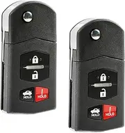 Flip Key Fob Remote fits 2005 2006 2007 2008 Mazda 6 Sedan & Mazda RX-8 (KPU41788) 2-Pack