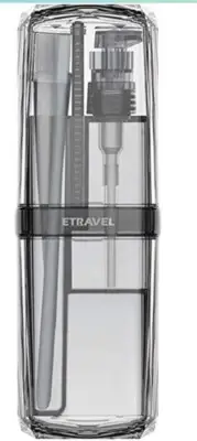 Etravel Plastic Portable 8 In 1 ToothBrush Wash Cup Storage Travel Case Box Grey