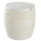 White Outdoor Bar Stool with Storage