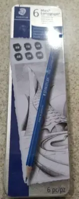 Staedtler Mars Lumograph Black Pencils (8B 7B 6B 4B 2B HB ) Tin Of 6