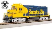 Broadway Ltd 7560 HO Scale ATSF EMD GP30 Blue Warbonnet Diesel Locomotive #2710