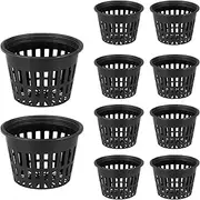 Generic xinyee 10 PCS Garden Slotted Mesh Net Cups 3 Inch Hydroponic Planting Basket Garden Round Plastic Net Pots for Hydroponics Balcony Office Plants