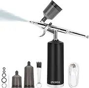 Ovaga 32PSI Airbrush Kit, Rechargeable Cordless Airbrush Compressor, Auto Handheld Airbrush Gun, Airbrush Set Portable Wireless Air Brush for Barber, Nail Art, Cake Decor, Makeup