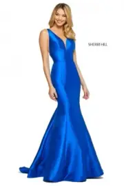 SHERRI HILL Royal 0 Long Mikado Mermaid Gown Formal Prom Pageant Dress 53660 NWT
