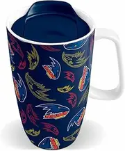 AFL Ceramic Travel Coffee Mug - Adelaide Crows - Drink Cup With Lid