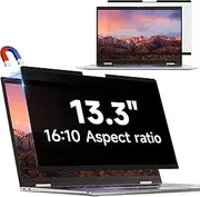 IPROKKO Laptop Magnetic Privacy Screen 13.3 Inch for Hp/Dell/Acer/Lenovo/ThinkPad/Asus/Sony, Removable 16:10 Aspect Laptop Privacy Shield, Anti Blue Light Glare 13in Laptop Privacy Filter