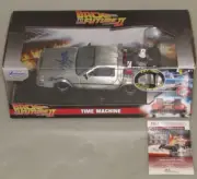 MICHAEL J FOX Hand Signed Light Up Delorean Car 1:24 + JSA Back To The Future