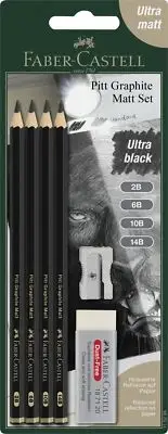Faber-Castell Pitt Graphite Matte Pencil Set, Sketching Set of 4 115298