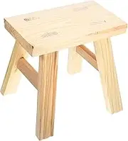 ETHZZLE Low Wooden Stool Boys and Girls Stepping Stool for Bathroom Sink Reusable Non-Slip for Kitchen Bathroom Bedroom and Dorm