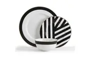 12pc Mikasa Luxe Deco China Dinner Bowls/Plates Tableware Dining Printed Set