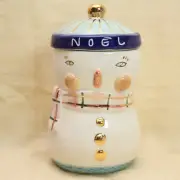 Anthropologie Birdcanfox Snowman Cookie Jar Bird Can Fox Joyeux Noel Christmas