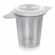 Universal Loose Tea Infuser with Dual-function Lid/Dish Fits Cups, Mugs, Teapots