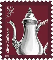 Silver Coffeepot 3 Cent U.S. Postage Stamps (Sheet of 20)