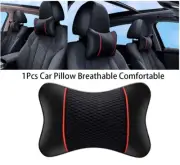 1*Pu Leather Car Seat Head Neck Rest Support Cushion Pad Headrest Pillow Knitted (for: Audi)