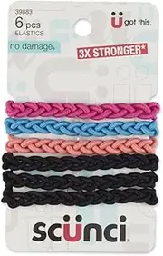 Scunci Everyday and Active Strand Elastics | Assorted Colors | 6-Pcs per Pack | 1-Pack