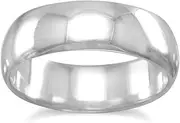 [JewelryWeb] 925 Sterling Silver 6mm Polished Solid Band Ring Size 6-Band Style-Ring for Women and Men