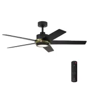 Cassique 52 in, Integrated LED Indoor/Outdoor Matte Black Selectable CCT Ceiling