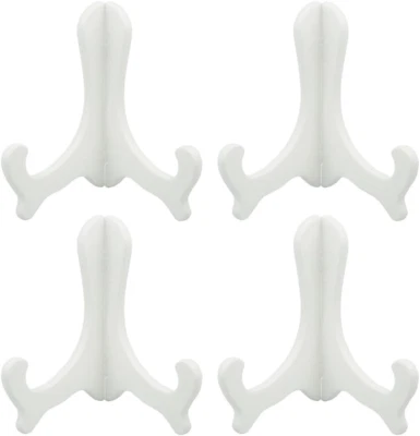 White 6 Inch Plastic Easels Plate Holder Stand Display Stands Picture Frame Stan