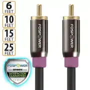FosPower RCA Male Dual Layer Gold Plated Subwoofer Audio Cable Cord Adapter Plug