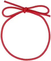 Red Stretch Loops with Pre-Tied Bow for Crafts and Easy Gift-Wrapping (8 Inches)