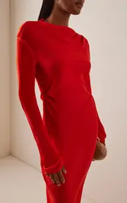 [SIR] Fresca Gathered Silk Midi Dress