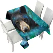 Forest Animals Moonlight Magic Black Bear Tablecloth