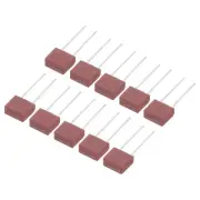 30Pcs DIP Mounted Miniature Square Slow Blow Micro Fuse, 2.5A 250V, Red