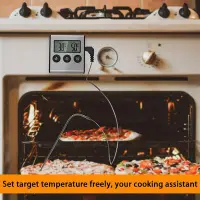 在飛比找Yahoo!奇摩拍賣優惠-數字廚房溫度計 LCD 顯示長探頭溫度計, 用於烤爐
