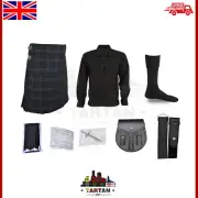 Tartancity 9-Piece Men's Kilt Set - Black Watch Tartan, 8 Yards with Sporran