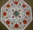 Antique Design Inlay Work End Table Top Octagon Marble Coffee Table for Office