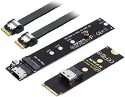 NFHK NGFF M-Key NVME Male to Female Extension Cable 40cm with SFF-8654 Connector for Mainboard SSD 2280/22110