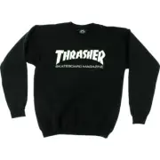 Thrashe.r Skate Mag Crew Sweatshirt - MEDIUM Black