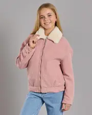 [Ava And Ever] Ava And Ever Girls' Wolfie Cord Jacket in Light Pink Size 12 12 Light Pink