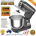 Electric Stand Mixer 1200W Mixing Machine Kitchen Beater Whisk Hook Dough Black