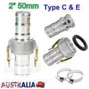 2inch BSP Camlock Type C E Aluminium Hose Fittings Fire Pump Hose Tail Barb 50mm