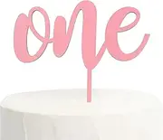 Pink Acrylic "One" Cake Topper - 1st Birthday & Baby Shower Decoration with Pink Layer Design