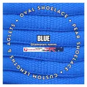 Blue Oval Sports Shoelaces Custom Aglet Length Casual Sneakers Boots Shoes EO4MM