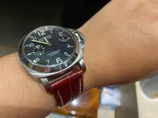 Kris錶配~沛納海 鱷魚皮錶帶 玫紅色 24mm pam164 展示