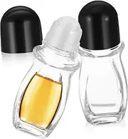 BESTYASH 2pcs Roller Ball Bottle Empty Glass Containers for Essential Oils Travel Perfume Dispenser Refillable Cosmetic Liquid Bottles with Even Application and Light Protection