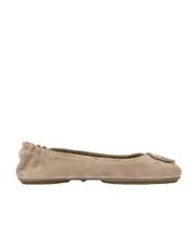 Tory Burch Minnie Travel Ballet Flats US7.5,US7 Nude